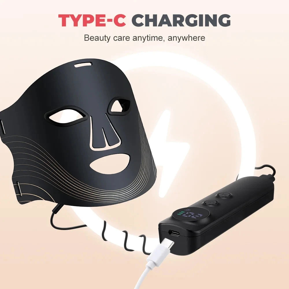 AuraGlow LED — 7-Mode Portable Red Light Therapy Face Mask