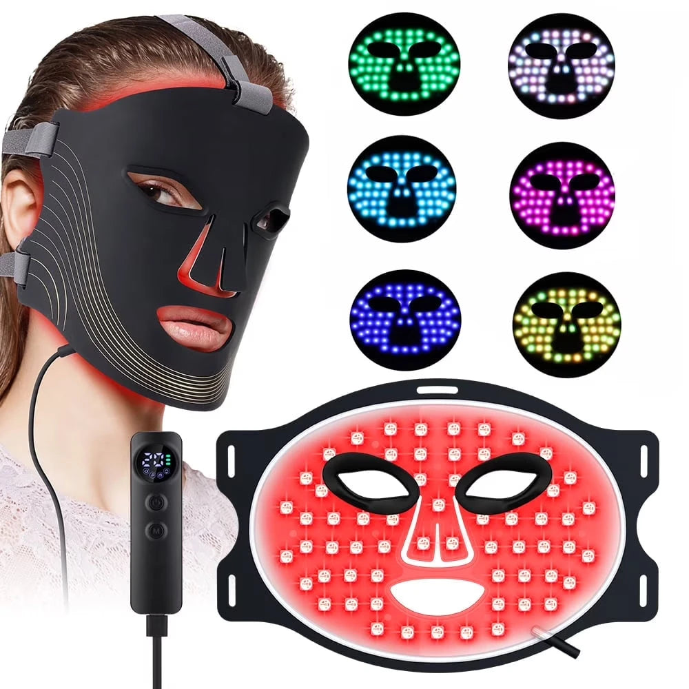 AuraGlow LED — 7-Mode Portable Red Light Therapy Face Mask