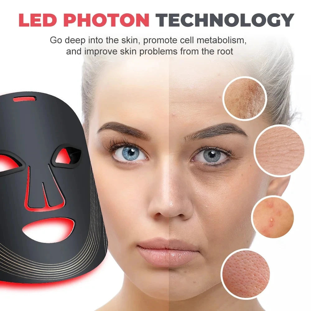 AuraGlow LED — 7-Mode Portable Red Light Therapy Face Mask