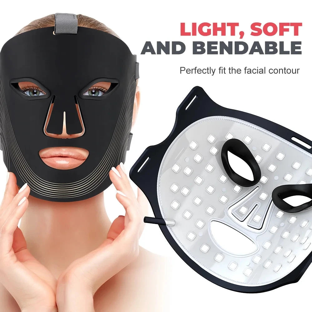 AuraGlow LED — 7-Mode Portable Red Light Therapy Face Mask